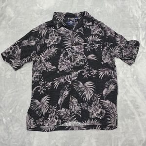 Caribbean Joe Dark Hawaiian Lightweight Mens XL Button Up Short Sleeve Shirt